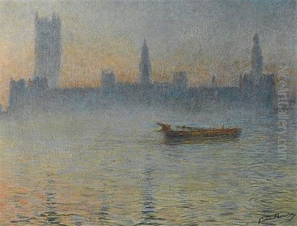 Brouillard Sur La Tamise Oil Painting by Gaston Prunier