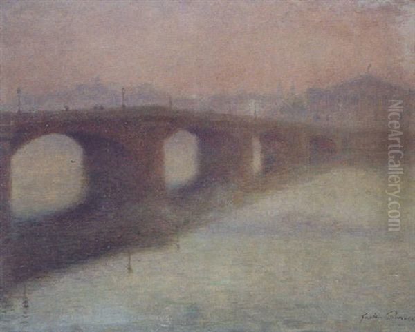 Le Pont De La Concorde Oil Painting by Gaston Prunier