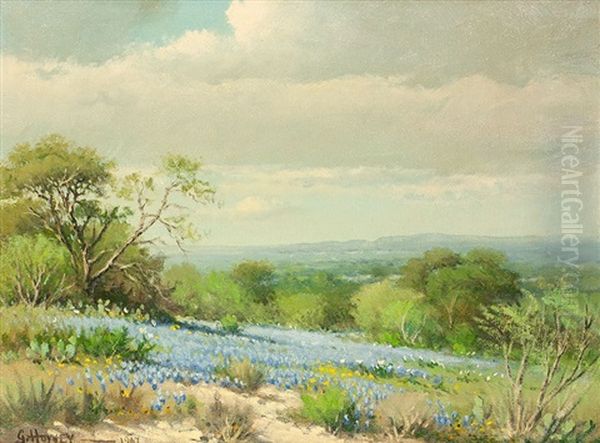 Bluebonnets Oil Painting by Harvey G. Prusheck