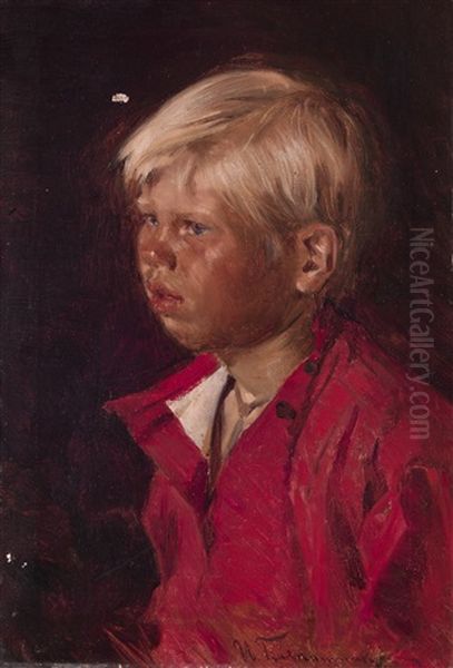 Portrait Of A Boy Oil Painting by Illarion Mikhailovch Pryanishnikov