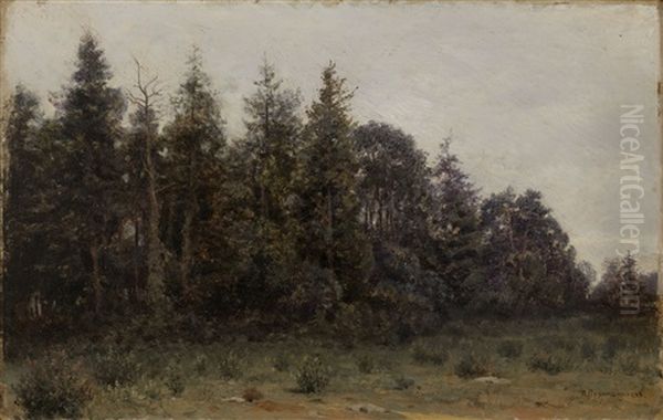 Forest Edge Oil Painting by Illarion Mikhailovch Pryanishnikov