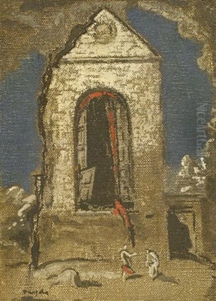 Figure With Ruin Oil Painting by James Ferrier Pryde