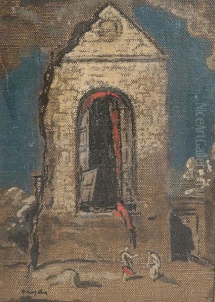 Figure With Ruin Oil Painting by James Ferrier Pryde