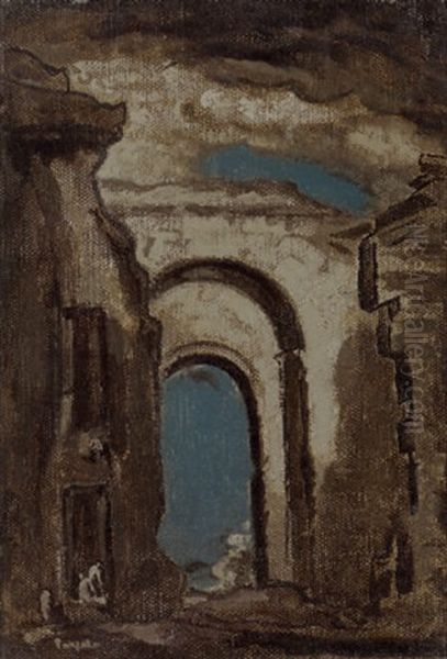 Ruined Archway With Figures Oil Painting by James Ferrier Pryde