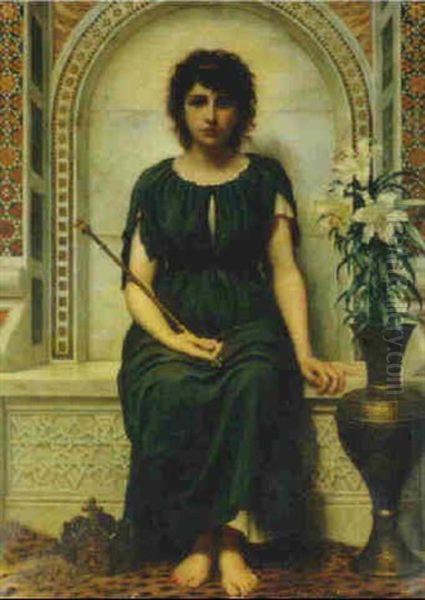 Enthroned Oil Painting by Edward A. Fellowes Prynne