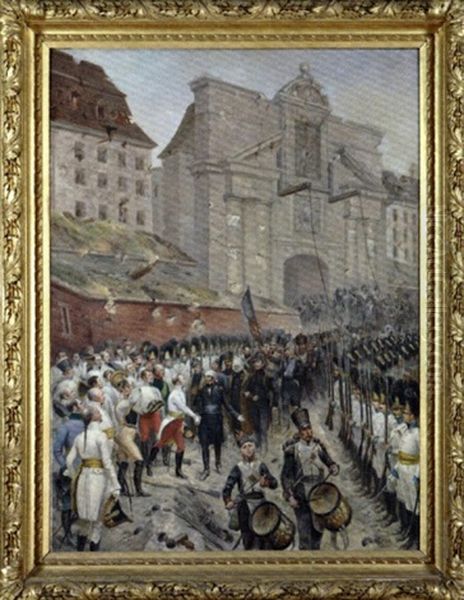 La Reddition D'ulm (after Edouard Detaille) Oil Painting by Lucien Przepiorski