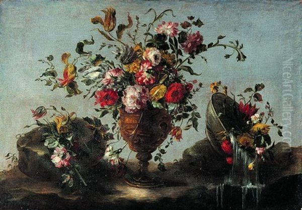 Nature Morte Au Vase De Fleurs Oil Painting by  Pseudo Guardi