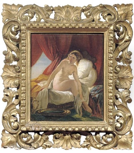 La Bagnante (bozzetto) Oil Painting by Antonio Puccinelli