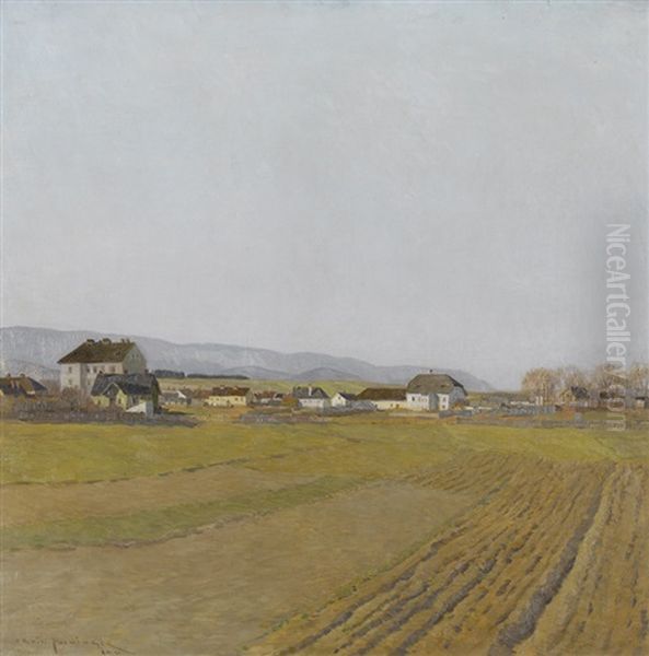 Herbstliche Dorfpartie In Osterreich Oil Painting by Erwin Puchinger