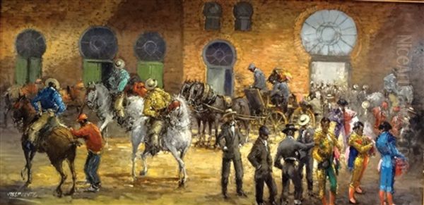 Patio De Caballos Oil Painting by Jose Puente