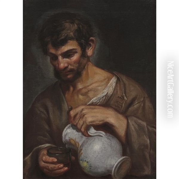 The Water Carrier Oil Painting by Antonio Puga