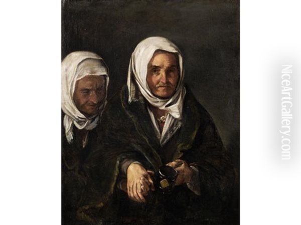 Beggar Women Oil Painting by Antonio Puga