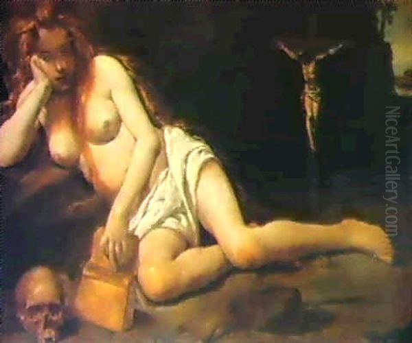 The Penitent Magdalene Oil Painting by Antonio Puga