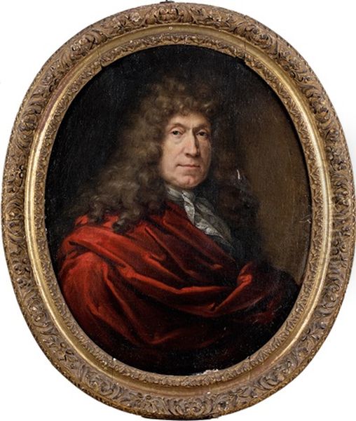 Portrait D'homme En Rouge Oil Painting by Francois Puget