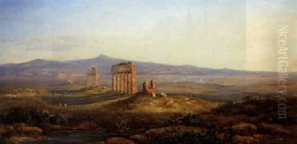 The Roman Campagna Oil Painting by Bolette Puggaard