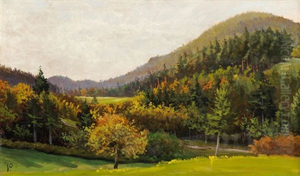 Landschaft Mit Obstbaum Oil Painting by Victor Puhonny