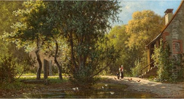 Am Teich Oil Painting by Victor Puhonny