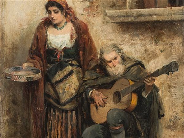 Couple Making Music Oil Painting by Gabriel Puig Roda