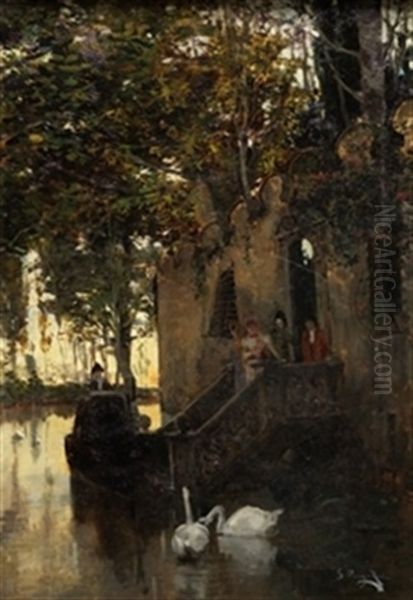 Canal De Venecia Oil Painting by Gabriel Puig Roda