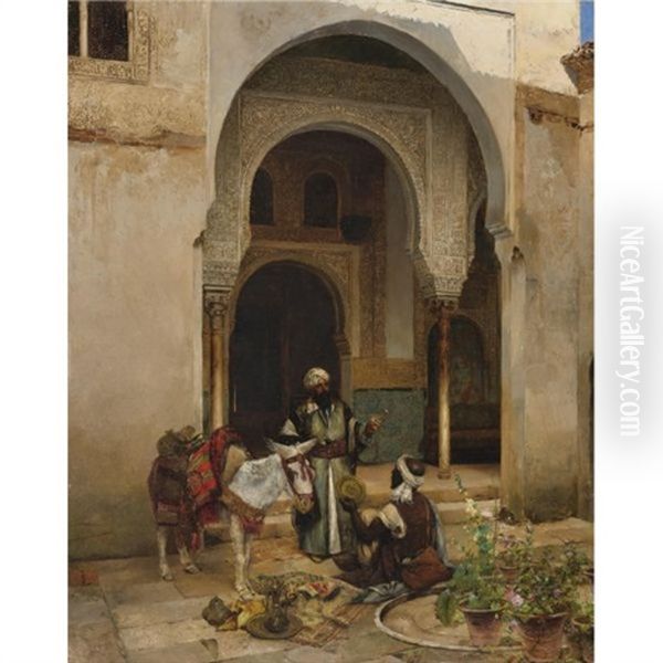 The Antique Seller Oil Painting by Clemente Pujol de Gustavino