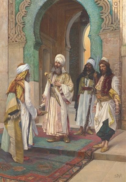 The Offering Of Zakat Oil Painting by Clemente Pujol de Gustavino