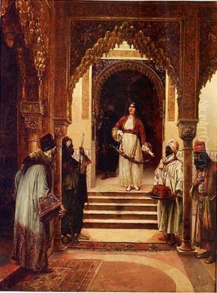 Interieur De Palais En Orient Oil Painting by Clemente Pujol de Gustavino