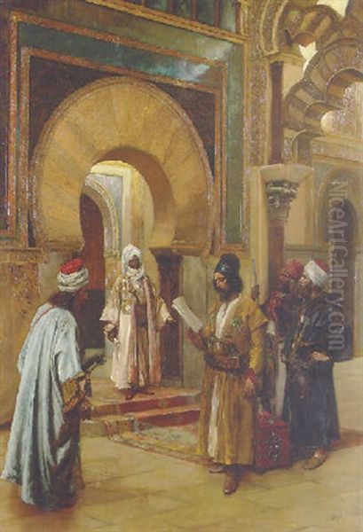 Emmisaries To The Sultan Oil Painting by Clemente Pujol de Gustavino