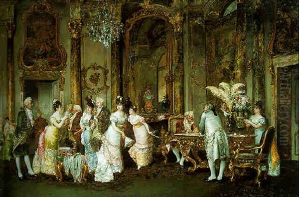 The Jewellery Viewing Oil Painting by Clemente Pujol de Gustavino