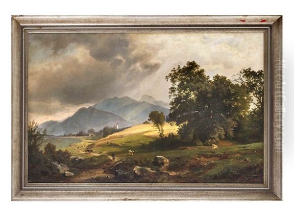 Kochelsee Oil Painting by Johann Gottfried Pulian