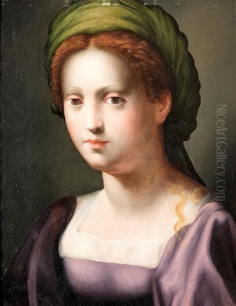 Portrait Of A Young Woman As A Sibyl Oil Painting by Domenico Puligo