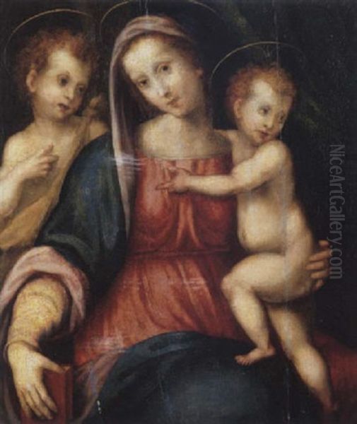 Madonna Con Bambino E San Giovannino Oil Painting by Domenico Puligo