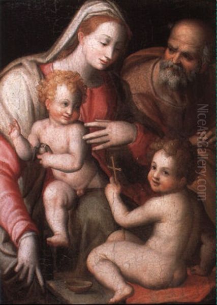 The Holy Family With The Infant St. John Oil Painting by Domenico Puligo