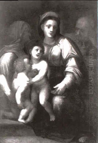 Vierge A L'enfant Et Saint Jean Baptiste Oil Painting by Domenico Puligo