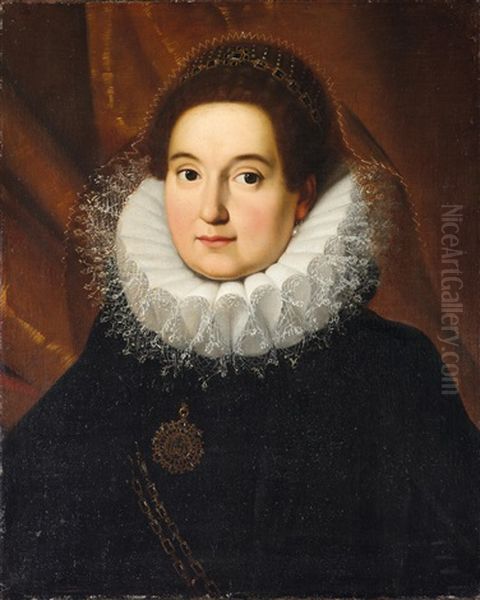 Portrait Of Lucrezia Tomacelli Oil Painting by Scipione Pulzone