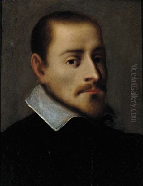 Portrait Of A Gentleman In A Black Doublet Oil Painting by Scipione Pulzone