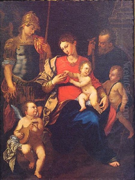 La Madonna Col Bambino E Santi Oil Painting by Scipione Pulzone