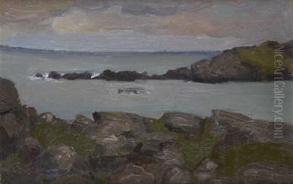 Plein Air Sketch - Sea, Co. Kerry Oil Painting by Sarah Henrietta Purser