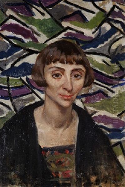 Woman With Short Hair Cut Oil Painting by Sarah Henrietta Purser