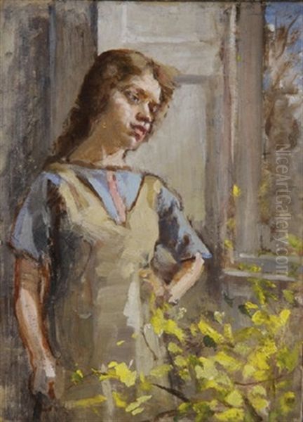 Girl By The Window Oil Painting by Sarah Henrietta Purser