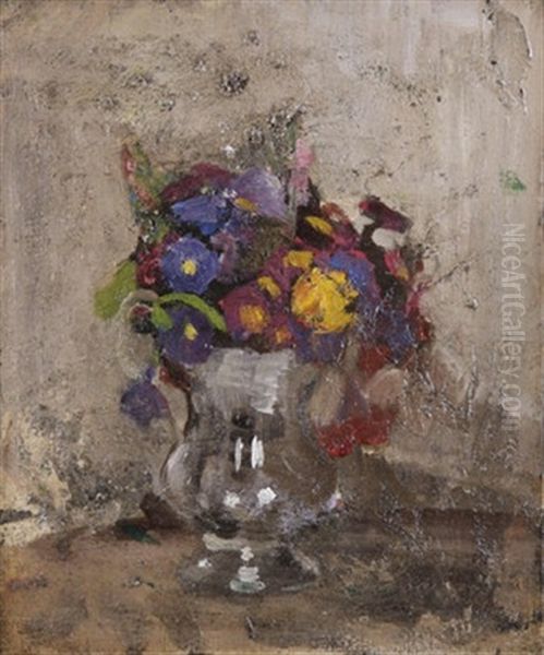 An Arrangement Of Pansies Oil Painting by Sarah Henrietta Purser