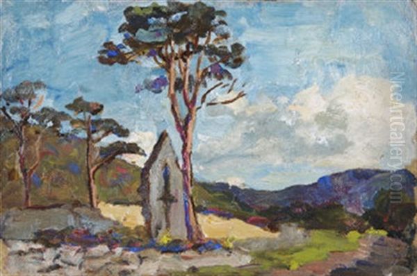 The Shrine, Co. Wicklow (+ Landscape, Verso) Oil Painting by Sarah Henrietta Purser