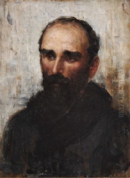 Portrait Of A Bearded Man, Michael Davitt (?) (+ Lady In White Bonnet, Verso) Oil Painting by Sarah Henrietta Purser