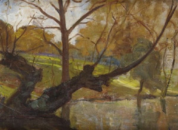 Trees On The Dodder Oil Painting by Sarah Henrietta Purser