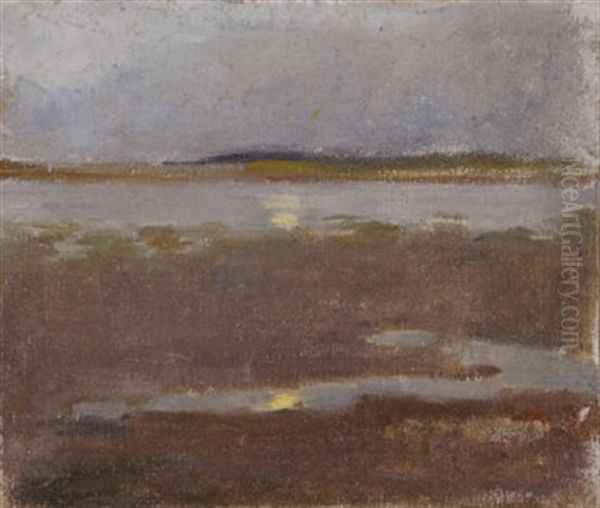 Estuary At Dusk Oil Painting by Sarah Henrietta Purser