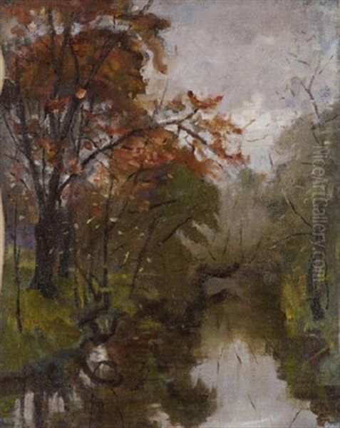 Trees By The Dodder Oil Painting by Sarah Henrietta Purser