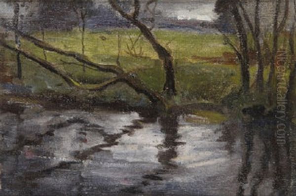 Trees On The Dodder Oil Painting by Sarah Henrietta Purser