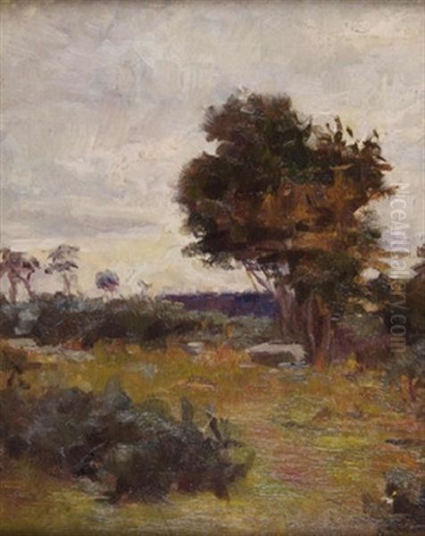 Landscape With Trees Oil Painting by Sarah Henrietta Purser