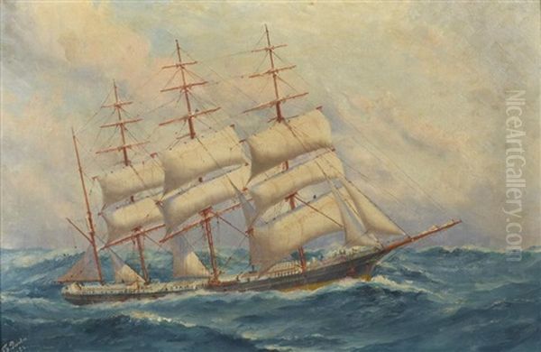 Shenandoah Off Cape Horn Oil Painting by T.G. Purvis