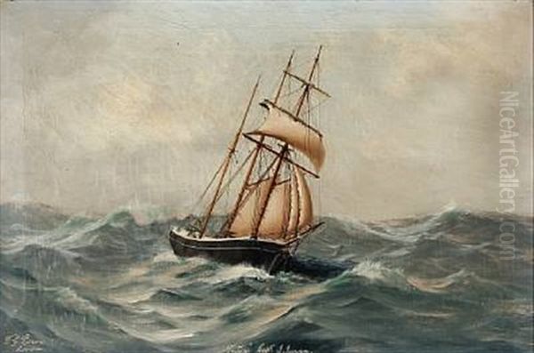 Ship Portrait Of Triton, Capt. J. Jensen Oil Painting by T.G. Purvis