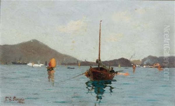 A View Of Hong Kong Harbor Oil Painting by T.G. Purvis